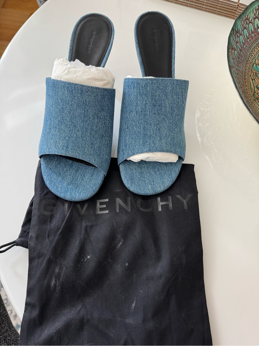 Givenchy Denim Slide Sandals - G Cube mules w: dust bag… - Picture 2 of 7